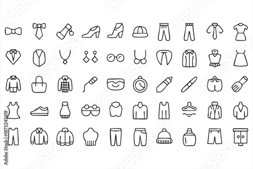 Clothing and Accessories Line Icons for Fashion Ecommerce Stores