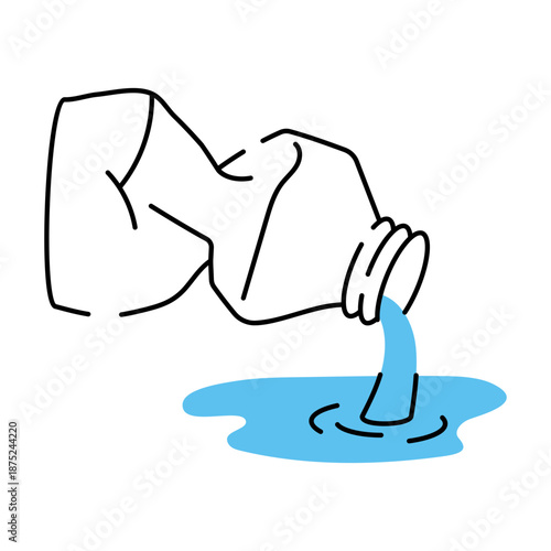 A drawing style illustration depicting reusable bottle