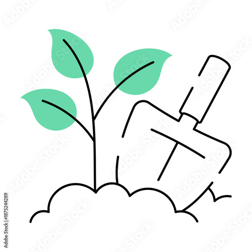 A hand drawn style illustration showing planting