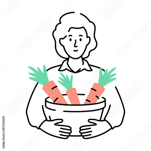 A sketchy style illustration representing carrots