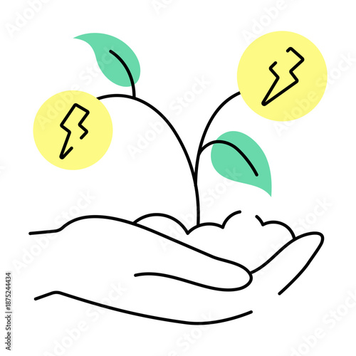 A doodle style illustration showing eco energy