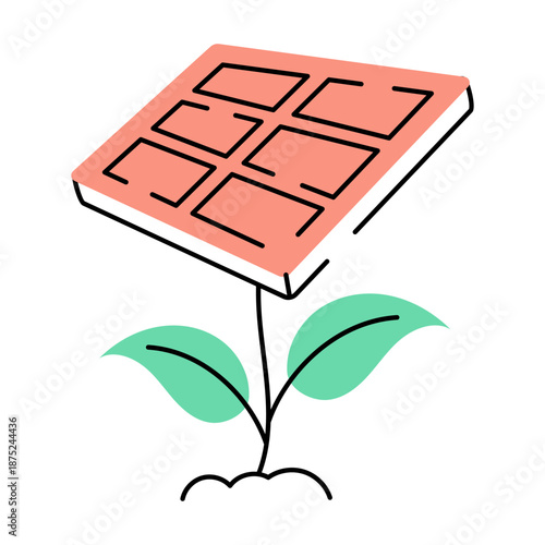 A sketchy style illustration representing solar energy