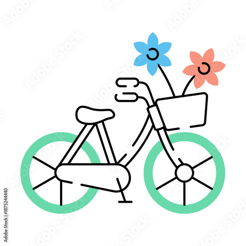 A drawing style illustration depicting eco bicycle