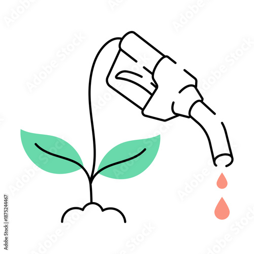 A sketchy style illustration representing biofuel