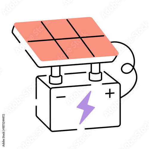 A doodle style illustration showing energy battery