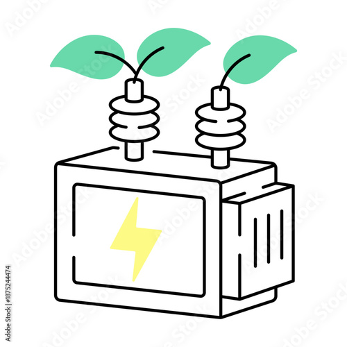 A drawing style illustration depicting power transformer