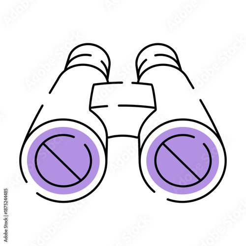 A doodle style illustration showing binoculars