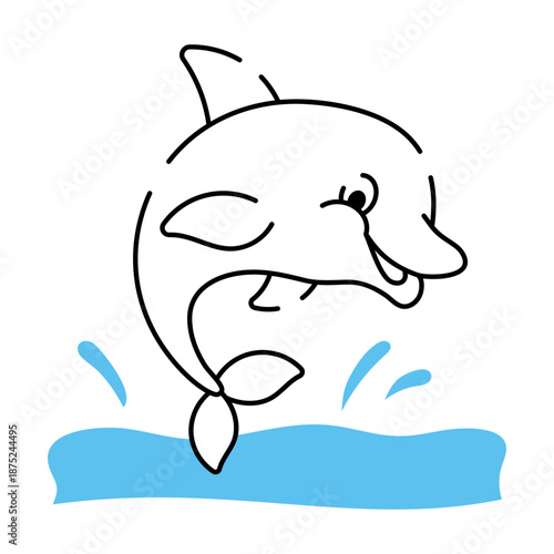 A drawing style illustration depicting marine life