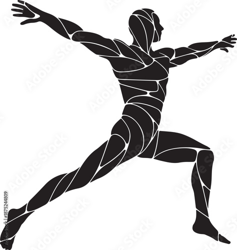 Abstract Male Gymnast Silhouette Of Broken Arc