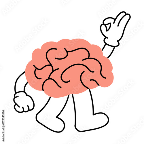 A hand drawn style illustration showing a calm mind