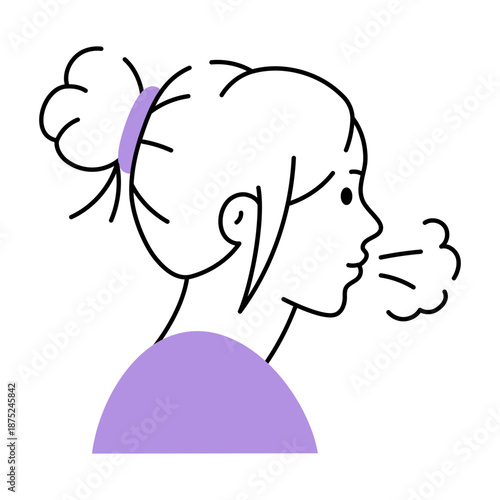 A sketchy style illustration showing a breathing character