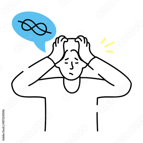 A hand drawn style illustration depicting a person taking stress