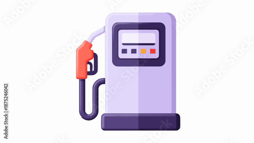 A cartoonish gas pump with a hose and nozzle, ready for refueling