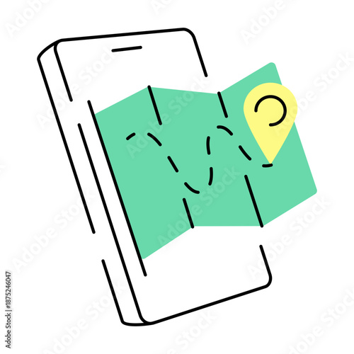 A sketchy style illustration showing a gps