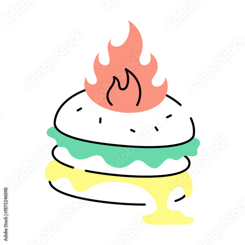 A doodle style illustration depicting calories burned