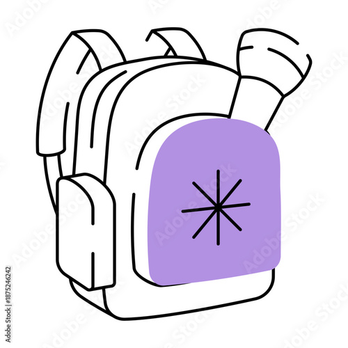 A sketchy style illustration depicting a rescue backpack