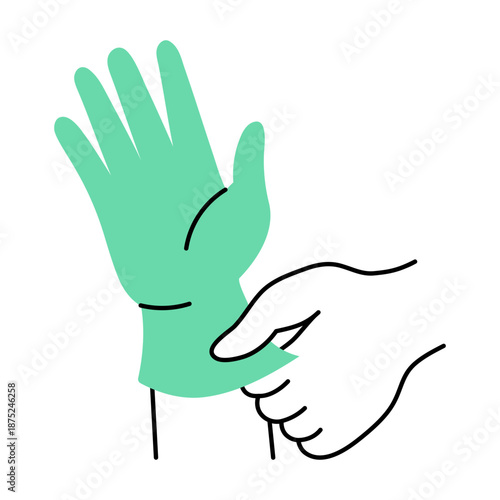 A doodle style illustration depicting a protective gloves