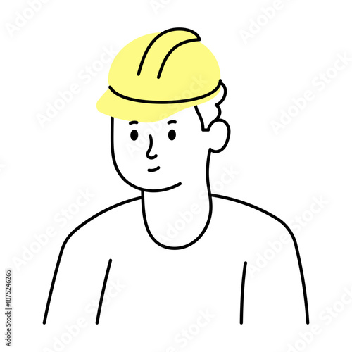 A hand drawn style illustration showing a safety helmet