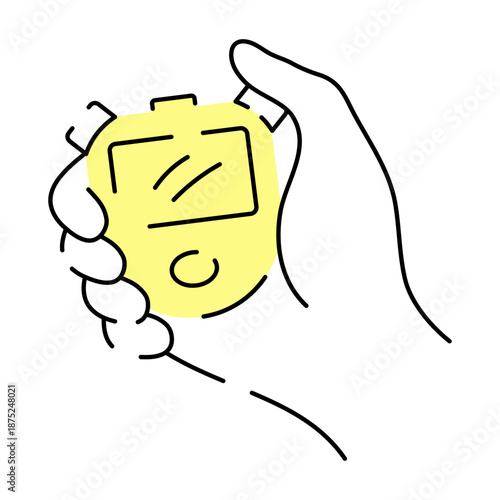 A sketchy style illustration representing stopwatch