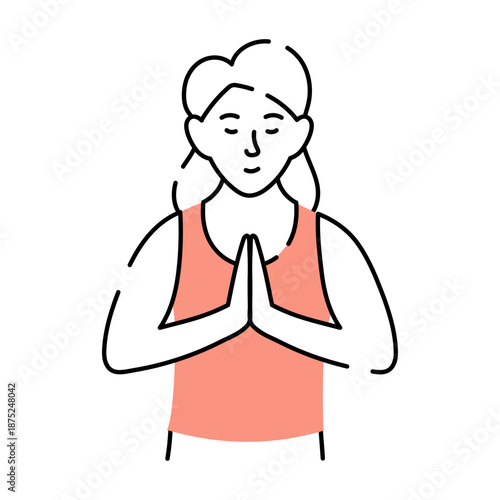 A hand drawn style illustration showing yoga pose