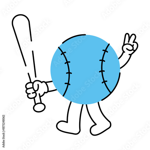 A drawing style illustration depicting baseball