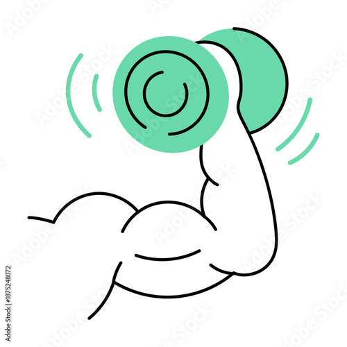 A doodle style illustration showing dumbbell