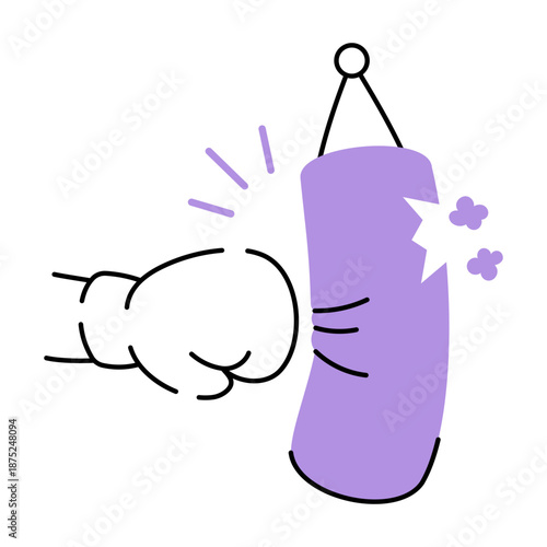 A sketchy style illustration representing punching bag