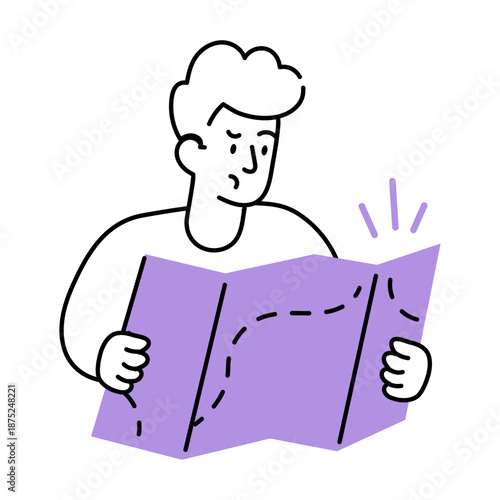 A drawing style illustration depicting map