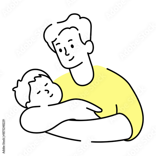 A sketchy style illustration representing newborn care