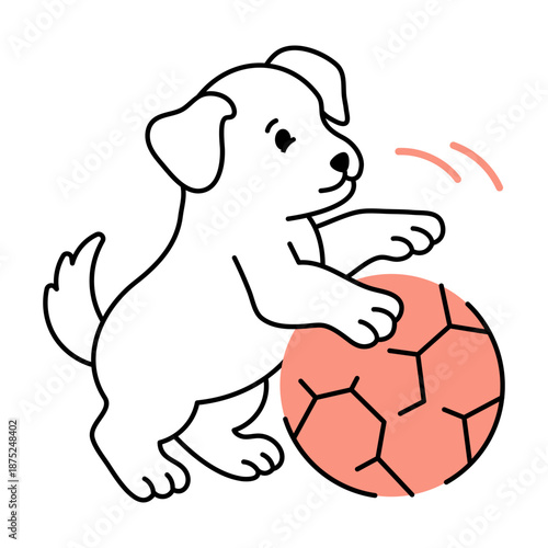 A drawing style illustration depicting pet playing