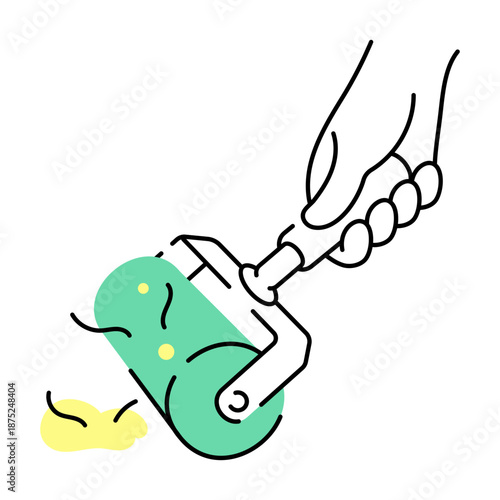 A doodle style illustration showing lint roller