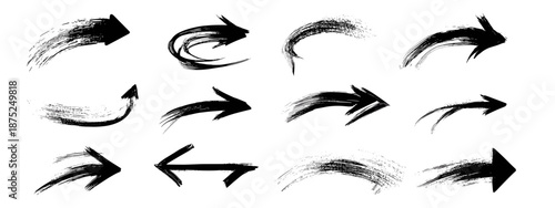 black and white arrows vector illustration