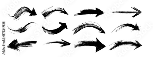 black and white arrows vector illustration