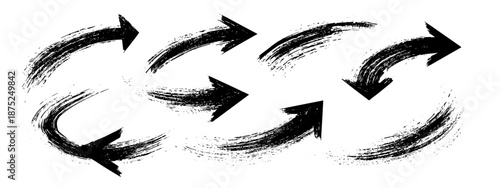 black and white arrows vector illustration