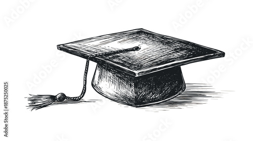 graduation cap on white background