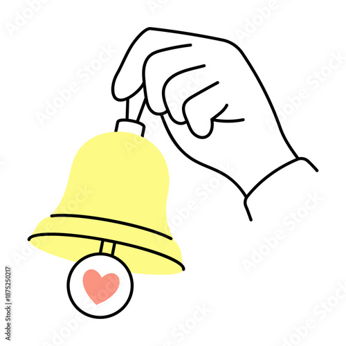 A hand drawn style illustration showing a notification bell