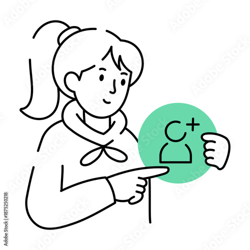 A sketchy style illustration depicting an add user to social media