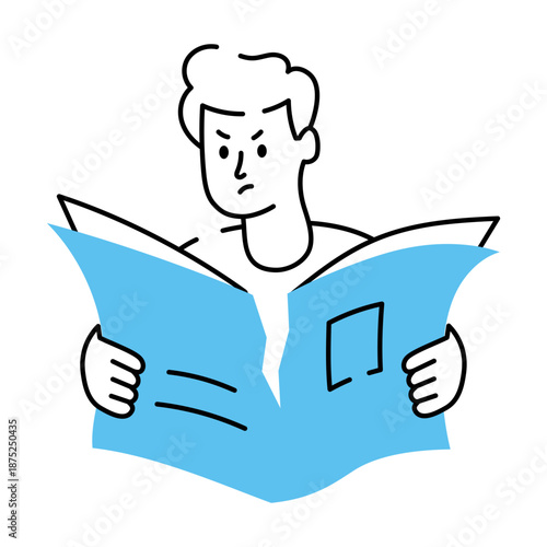 A doodle style illustration depicting newspaper ad