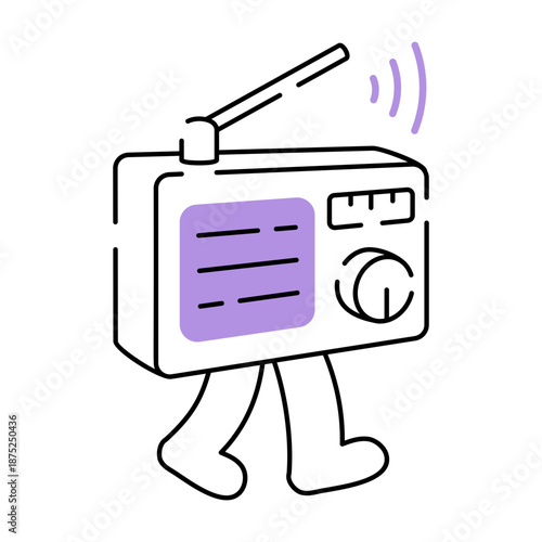 A hand drawn style illustration showing radio advertising