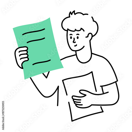 A doodle style illustration showing flyer distribution