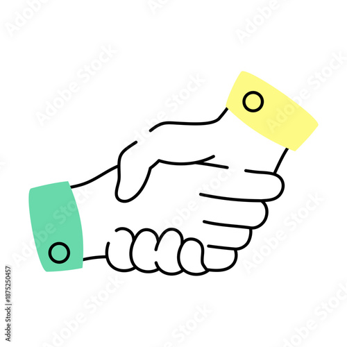 A hand drawn style illustration depicting a deal done