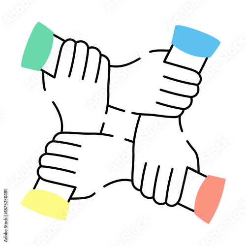 A sketchy style illustration depicting a team work