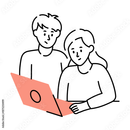 A hand drawn style illustration showing a shared workspace