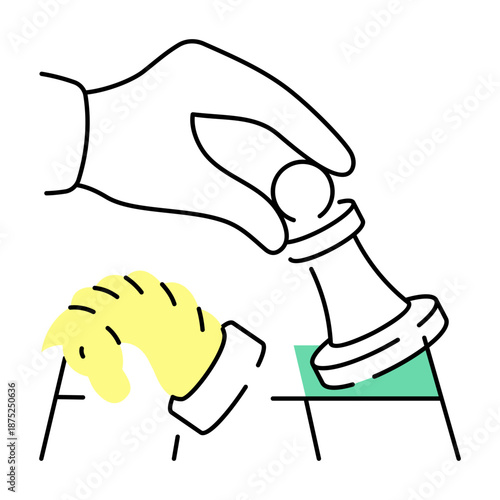 A sketchy style illustration showing strategy technique