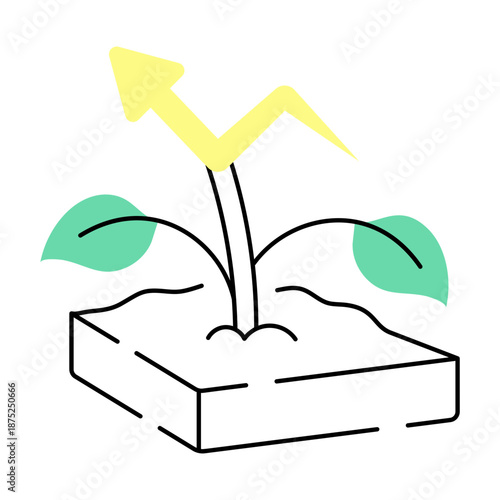 A doodle style illustration showing an organic growth