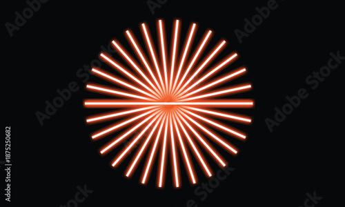 a bright orange firework exploding in the night sky with vibrant streaks