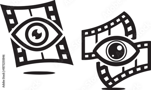 Film strip eyes with a creative and artistic visual representation