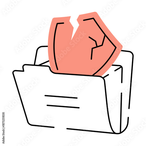 A doodle style illustration showing data breach