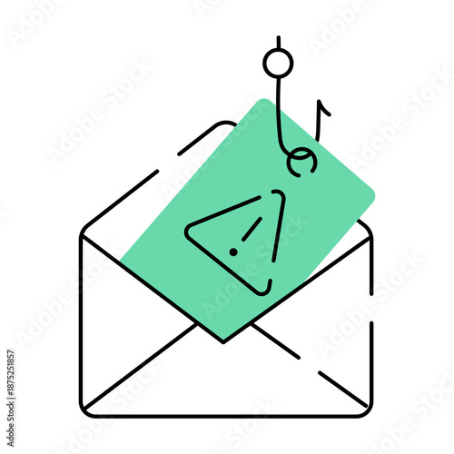 A hand drawn style illustration showing phishing mail