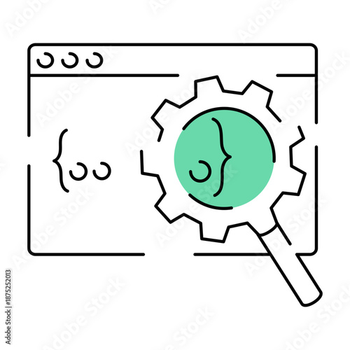 A hand drawn style illustration showing code search